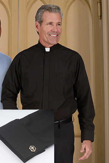 Black Long Sleeve Clergy Shirt by Toomey