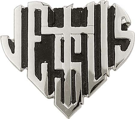 Antique Silver JESUS Heart Visor Clip 1044V