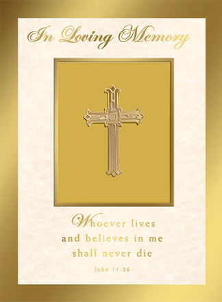 In Loving Memory Cross Mass Cards for the Deceased 50ct Box