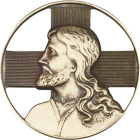 Antique Gold Jesus Visor Clip 1048VG