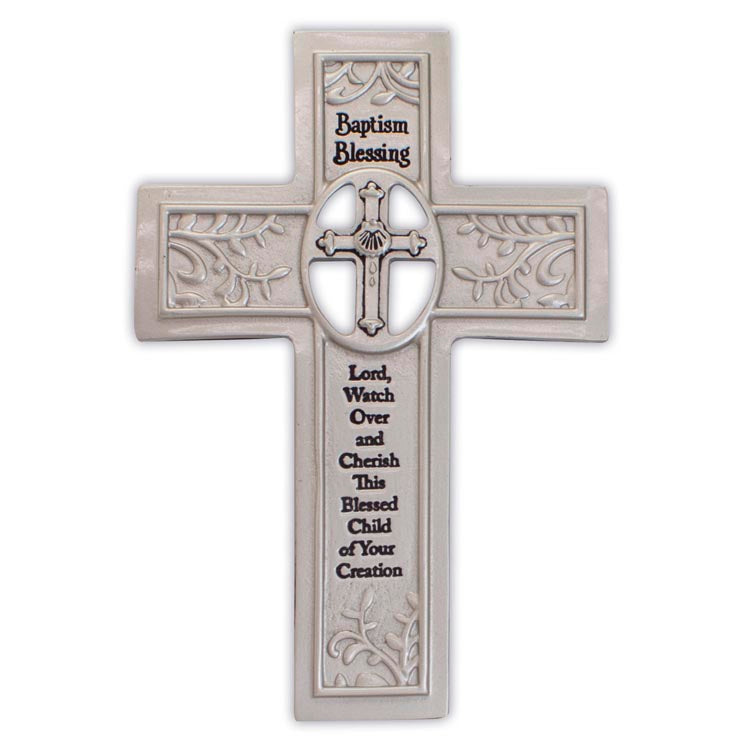 Siiver Finish Baptism Cross 57279
