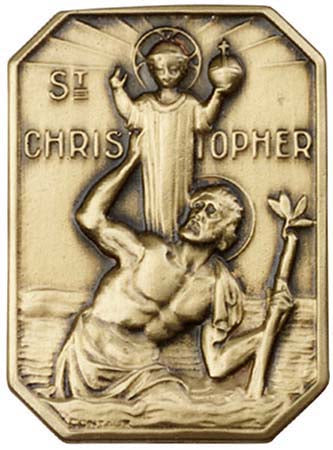 Antique Gold St. Christopher Visor Clip 1049VG