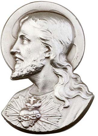 Antique Silver Sacred Heart Visor Clip 1050V