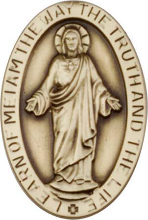 Antique Gold Scapular Oval Visor Clip 1053VG