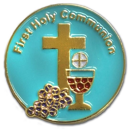 1st Communion Blue Enameled Lapel Pin
