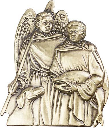 Antique Gold St. Raphael Visor Clip 1058VG