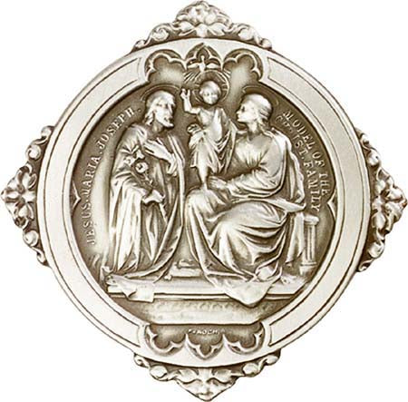 Antique Silver Holy Family Visor Clip 1062V