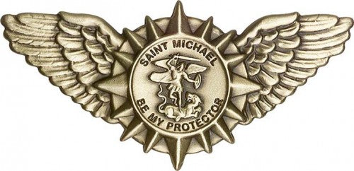 Antique Gold St. Michael with Wings Visor Clip 1063VG