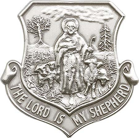 Antique Silver Lord Is My Shepherd  Shield Visor Clip 1064V