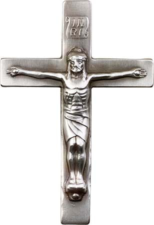 Antique Silver Crucifix Visor Clip 1066V