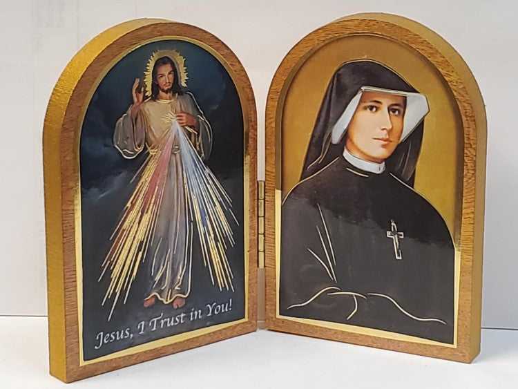 Divine Mercy Small Diptych with St Faustina