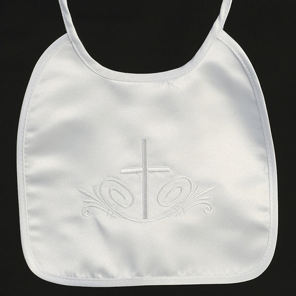 Boys Satin Cross Baptism Bib BB5