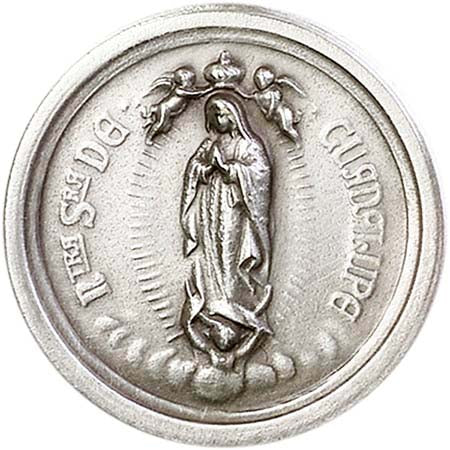 Antique Silver Our Lady of Guadalupe Visor Clip 1073V
