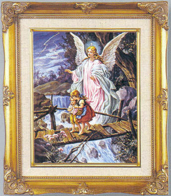Guardian Angel (Heiliger Schutzengel) Framed Print by Lindberg