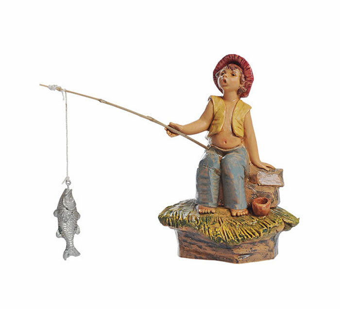 Jada - Fishing Little Boy - Fontanini Figure - 5 inch Scale