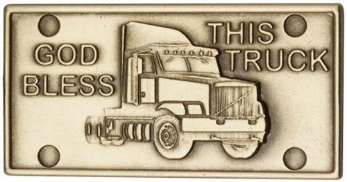 Antique Gold God Bless This Truck Visor Clip 1077VG