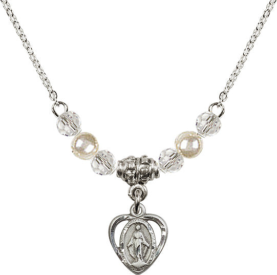 Miraculous Necklace with Faux Pearls & Crystals N03C/PR-5401PWS