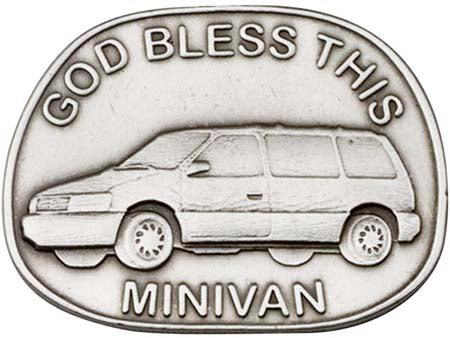 Antique Silver God Bless This Mini-Van Visor Clip 1083V