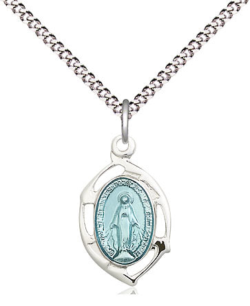 Sterling Miraculous Leaf Medal Necklace for Girls 4258MSS