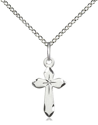 Sterling Star Engraved Cross Pendant for Girls 2529SS