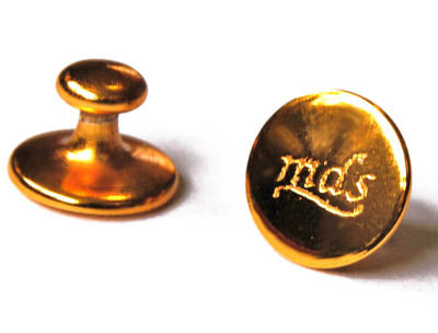 2ct Brass Collar Buttons with Medium Shank
