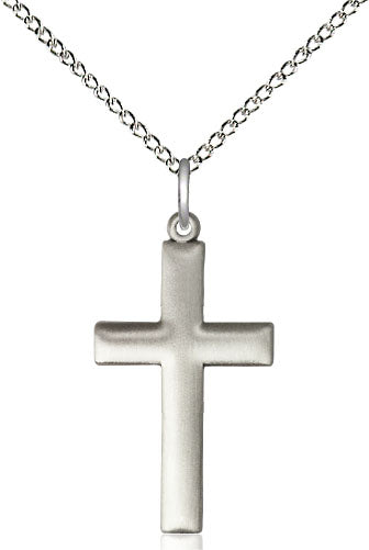 Small Plain Cross Necklace in Mat Finish for Boys 6252SS