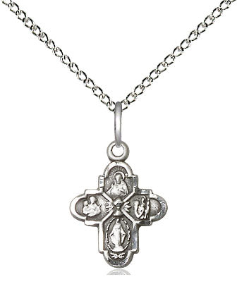 Small Sterling Silver 4-Way Pendant for Children 0843SS