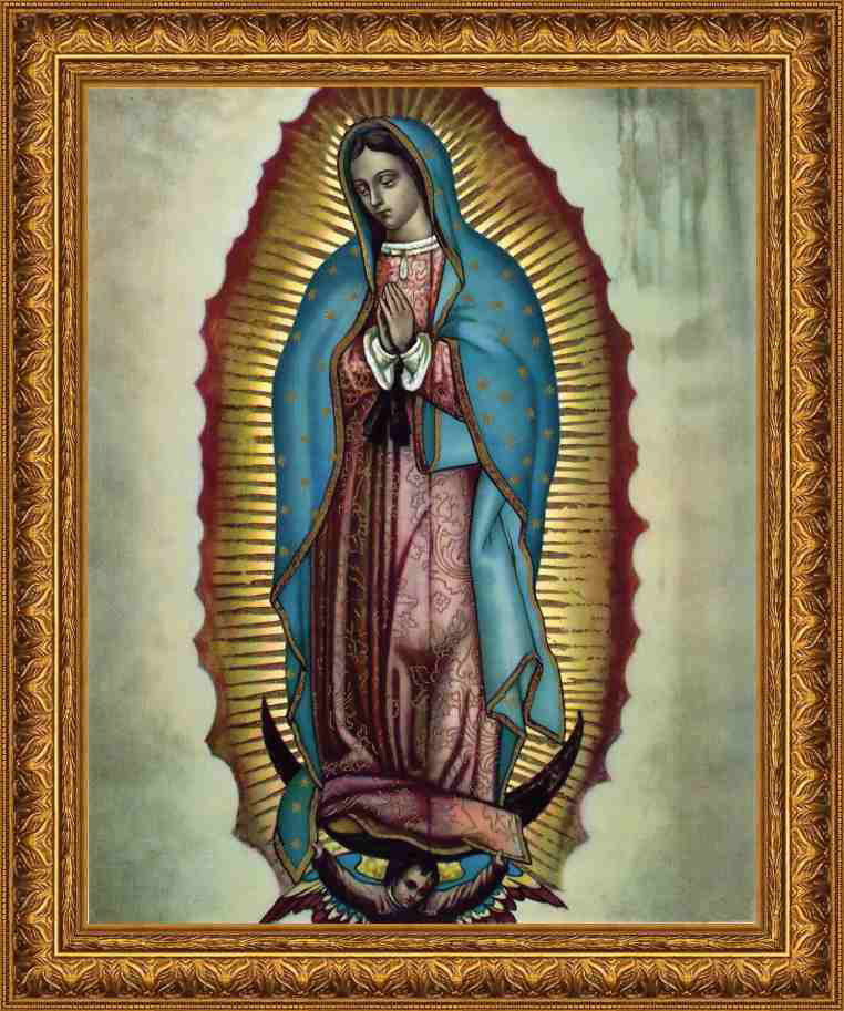 12x16 inch Framed Canvas of Our Lady of Guadalupe