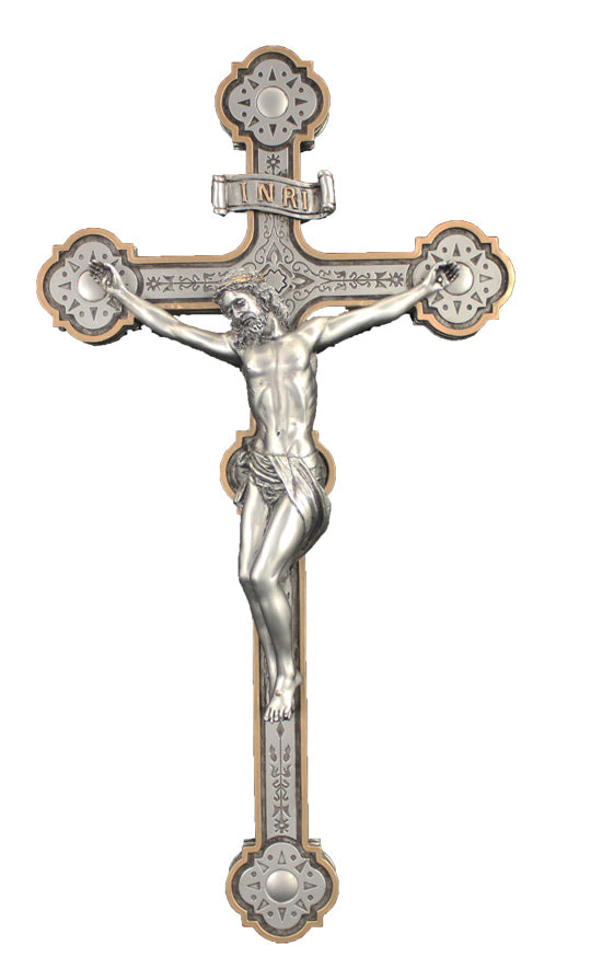 Pewter Finish Veronese Collection Crucifix - 14 inches tall