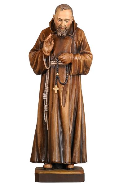 St. (Padre) Pio Wood Statue - 7-5inch Full Color