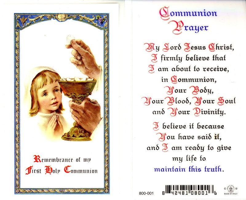 First Communion Girl Prayer Card -800-001