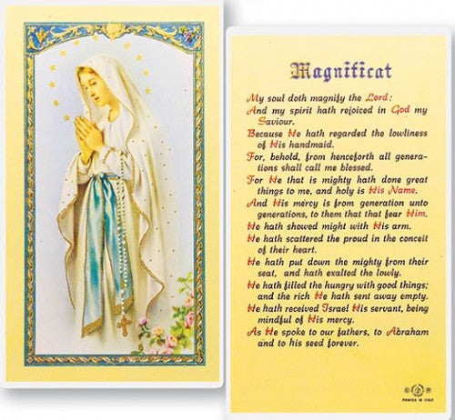 Our Lady of Lourdes Holy Cards with Magnificat Prayer