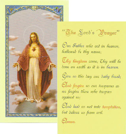 The Lord s Prayer Sacred Heart Prayer Card - 800-013