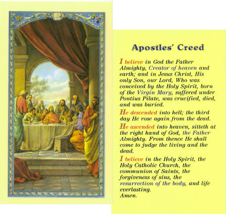 Last Supper - Apostles Creed Prayer Card