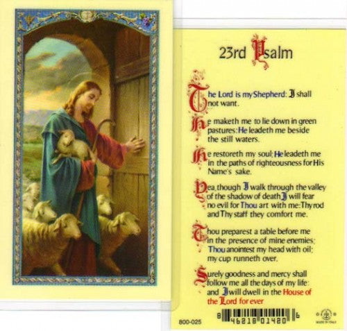 23rd Psalm with Good Shepherd Prayer Card