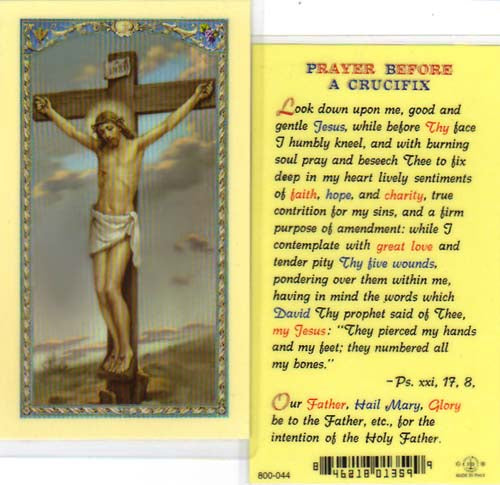 Prayer Before a Crucifix Holy Cards
