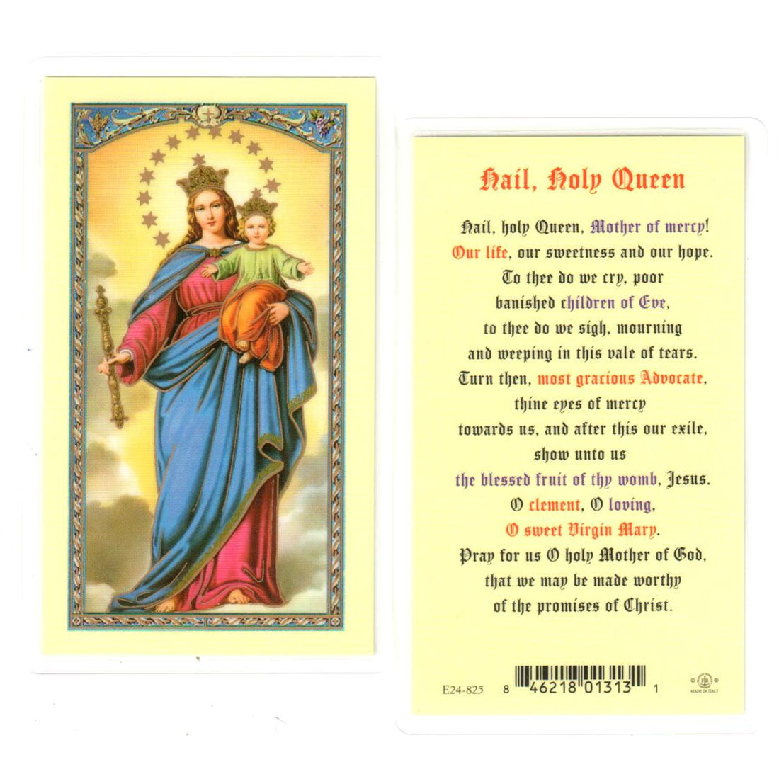 Hail Holy Queen Prayer Cards