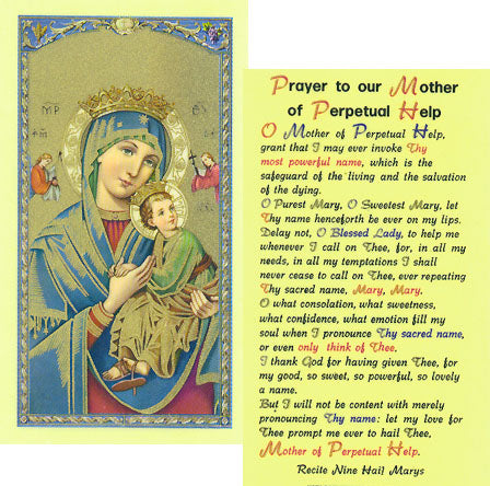 Our Lady of Perpetual Help Holy Card - 800-121