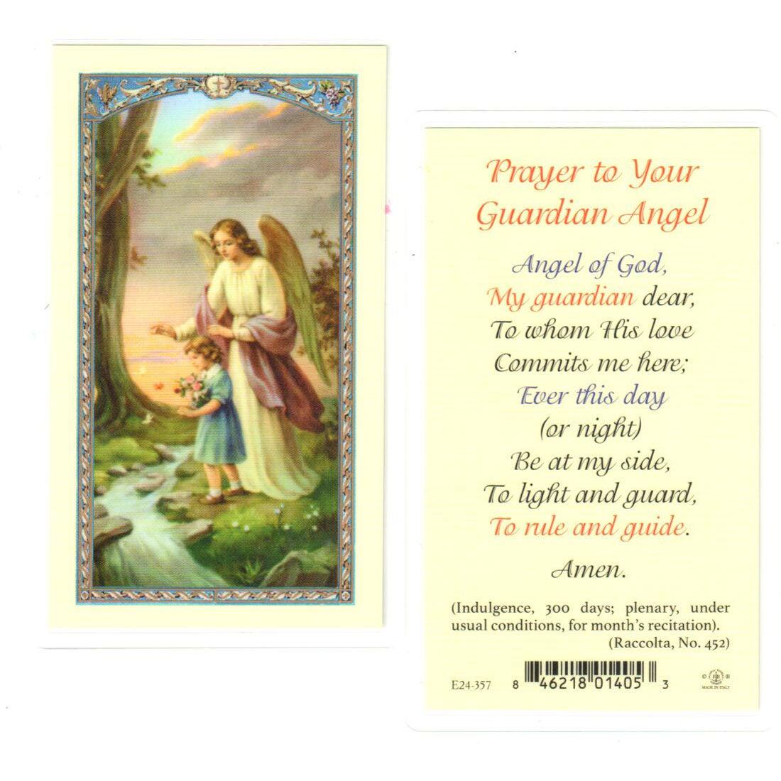 Guardian Angel with Girl Prayer Cards - 800-139