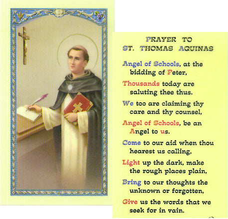 Saint Thomas Aquinas School Prayer Card
