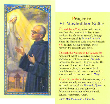Saint Maximilian Koble Holy Card - 800-303