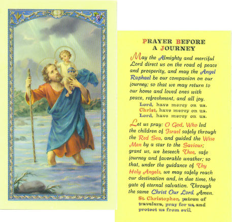 Saint Christopher Prayer Before a Journey Holy Card - 800-176