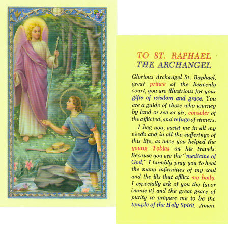 Saint Raphael the Archangel Holy Card - 800-212