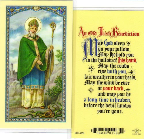 Saint Patrick - An Old Irish Benediction Holy Cards - 800-223
