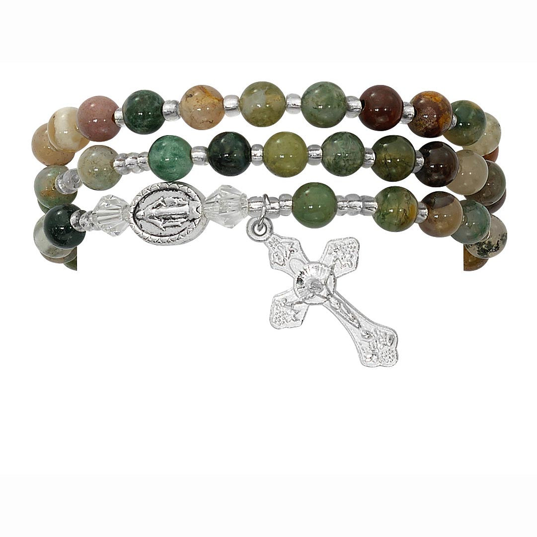 India Agate Twistable Rosary Bracelet BR631C