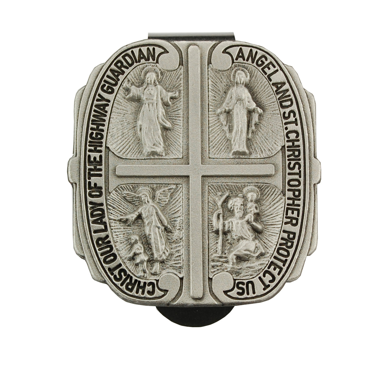 Large Pewter Four Way Visor Clip VC893