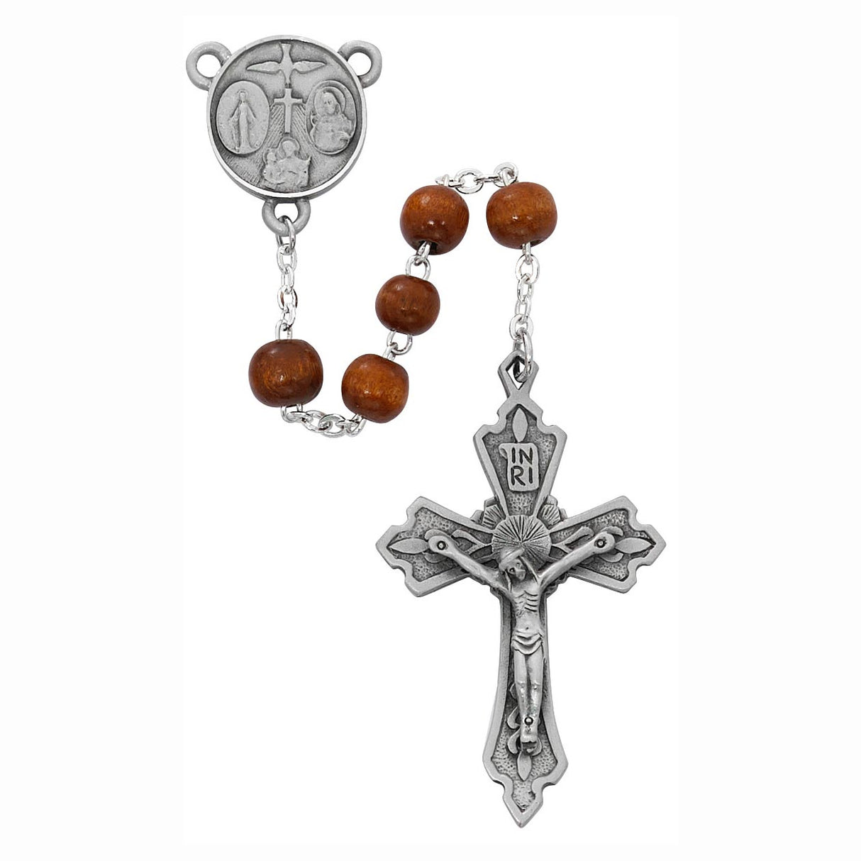 7mm Brown Wood Rosary R876F