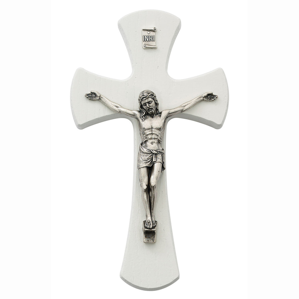 7 inch White Wood Wall Crucifix 79-78