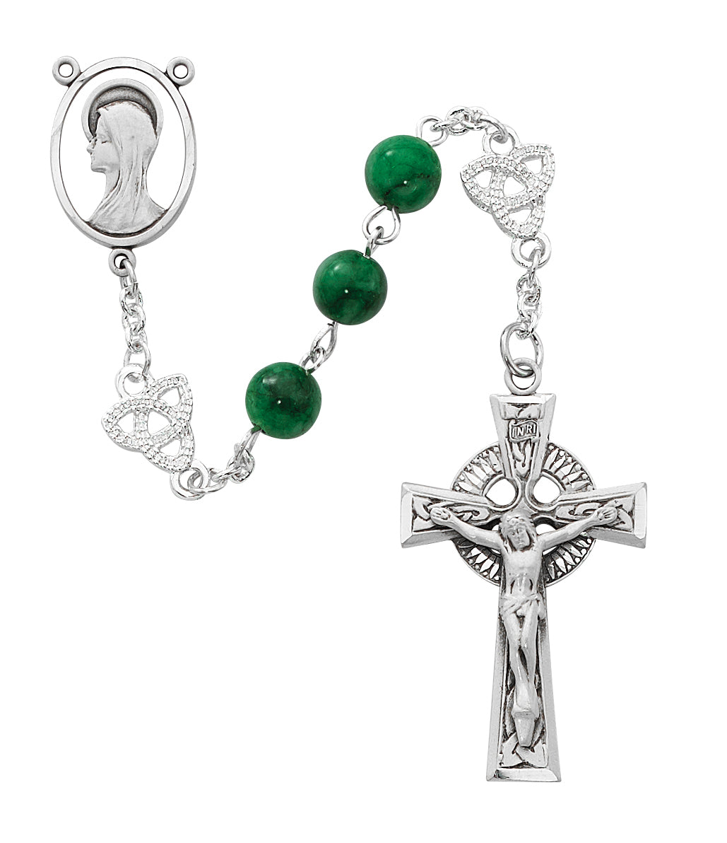 Real Jade Celtic Rosary R524SF