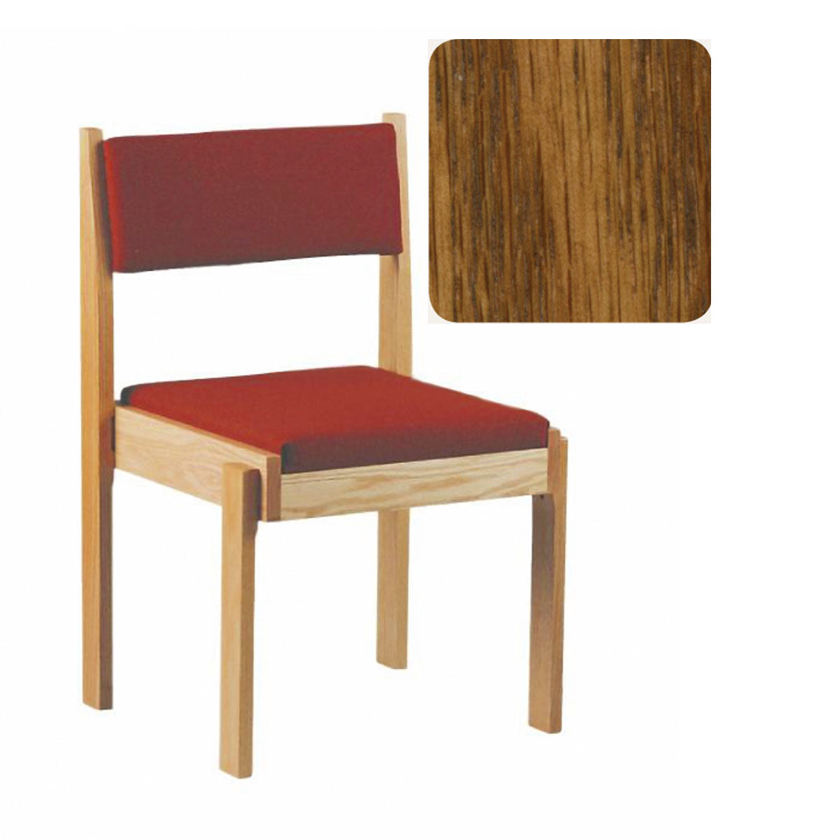 Amber Finish Stacking Wood Upholstered Chair 93C